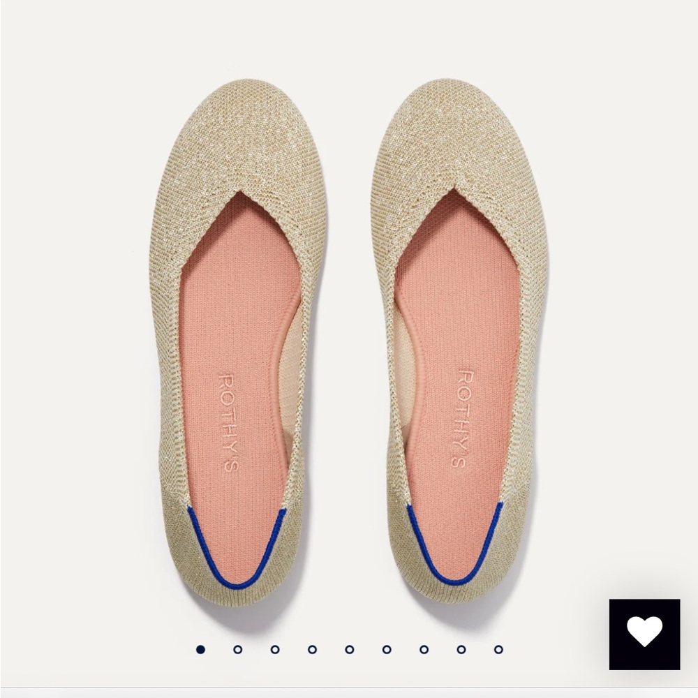 Rothy’s Gold Metallic Flats Size 7